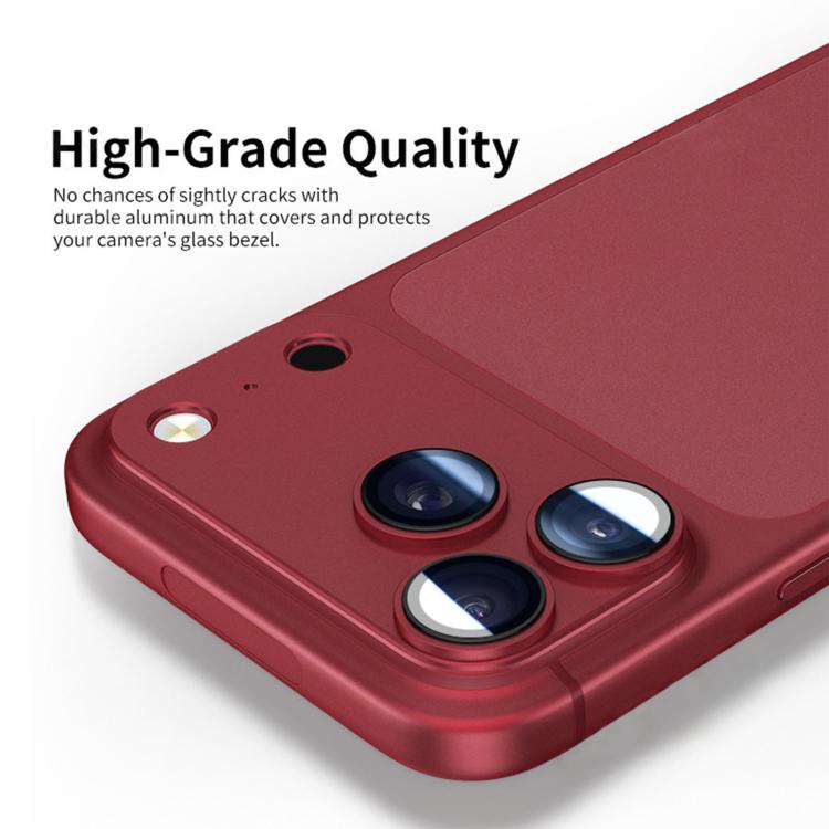 Pellicola per lente in metallo monoblocco con rivestimento antiriflesso AR+AF e effetto step-style Kalebol., For iPhone 18 Pro, For iPhone 18 Pro Max