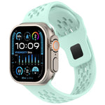 Cinturino per orologio in silicone con design angolato, fori a rete e fibbia inversa., For Apple Watch 42mm / 41mm / 40mm / 38mm