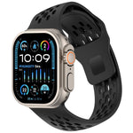Cinturino per orologio in silicone con design angolato, fori a rete e fibbia inversa., For Apple Watch 42mm / 41mm / 40mm / 38mm