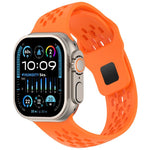 Cinturino per orologio in silicone con design angolato, fori a rete e fibbia inversa., For Apple Watch 42mm / 41mm / 40mm / 38mm