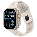 Cinturino per orologio in silicone con design angolato, fori a rete e fibbia inversa., For Apple Watch 42mm / 41mm / 40mm / 38mm