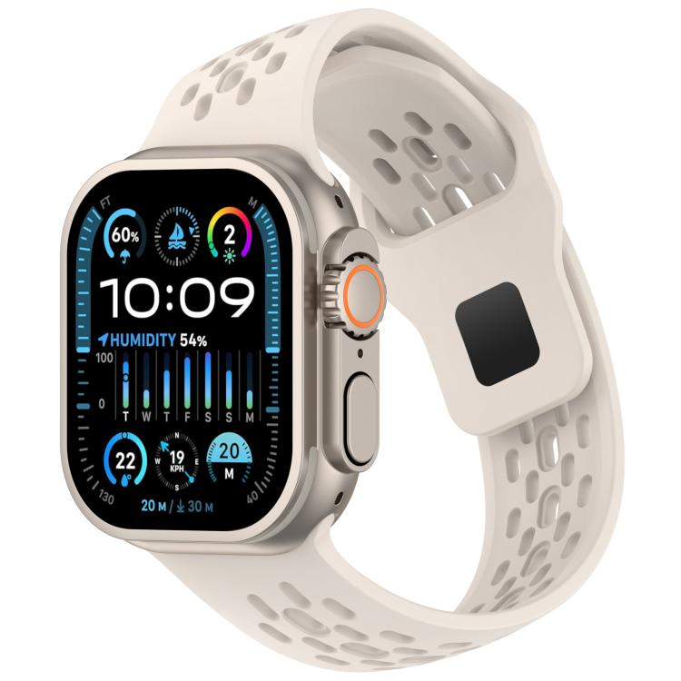 Cinturino per orologio in silicone con design angolato, fori a rete e fibbia inversa., For Apple Watch 42mm / 41mm / 40mm / 38mm
