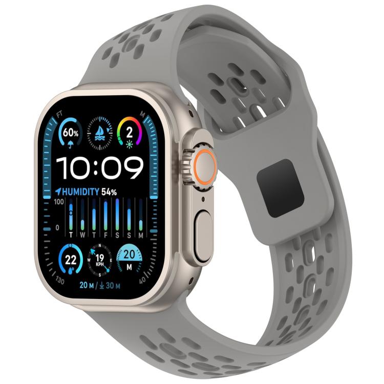 Cinturino per orologio in silicone con design angolato, fori a rete e fibbia inversa., For Apple Watch 42mm / 41mm / 40mm / 38mm