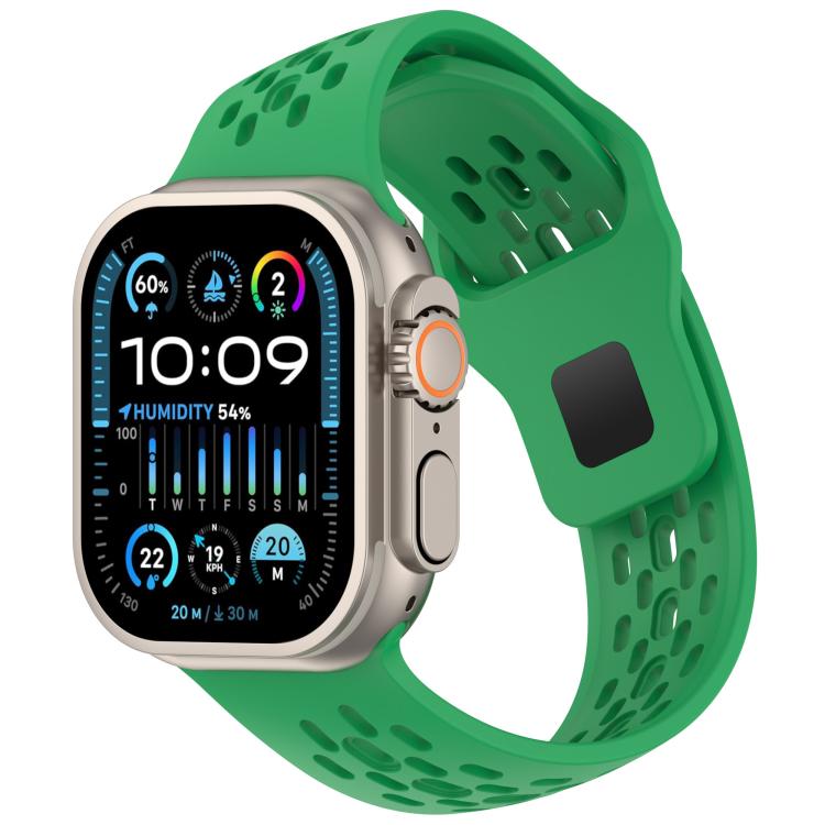 Cinturino per orologio in silicone con design angolato, fori a rete e fibbia inversa., For Apple Watch 42mm / 41mm / 40mm / 38mm