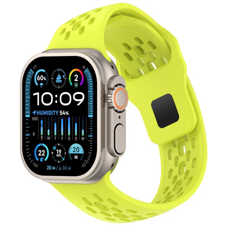 Cinturino per orologio in silicone con design angolato, fori a rete e fibbia inversa., For Apple Watch 42mm / 41mm / 40mm / 38mm
