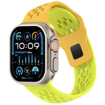 Cinturino per orologio in silicone con design angolato, fori a rete e fibbia inversa., For Apple Watch 42mm / 41mm / 40mm / 38mm