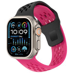 Cinturino per orologio in silicone con design angolato, fori a rete e fibbia inversa., For Apple Watch 42mm / 41mm / 40mm / 38mm