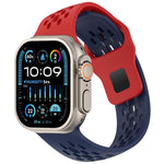 Cinturino per orologio in silicone con design angolato, fori a rete e fibbia inversa., For Apple Watch 42mm / 41mm / 40mm / 38mm