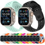 Cinturino per orologio in silicone con design angolato, fori a rete e fibbia inversa., For Apple Watch 42mm / 41mm / 40mm / 38mm