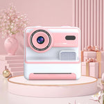 Kids Instant Print Camera, 1080P 48MP 2.4 inch Screen 16X Zoom Children Camera, Thermal Printer Portable Travel Selfie Camera Toy