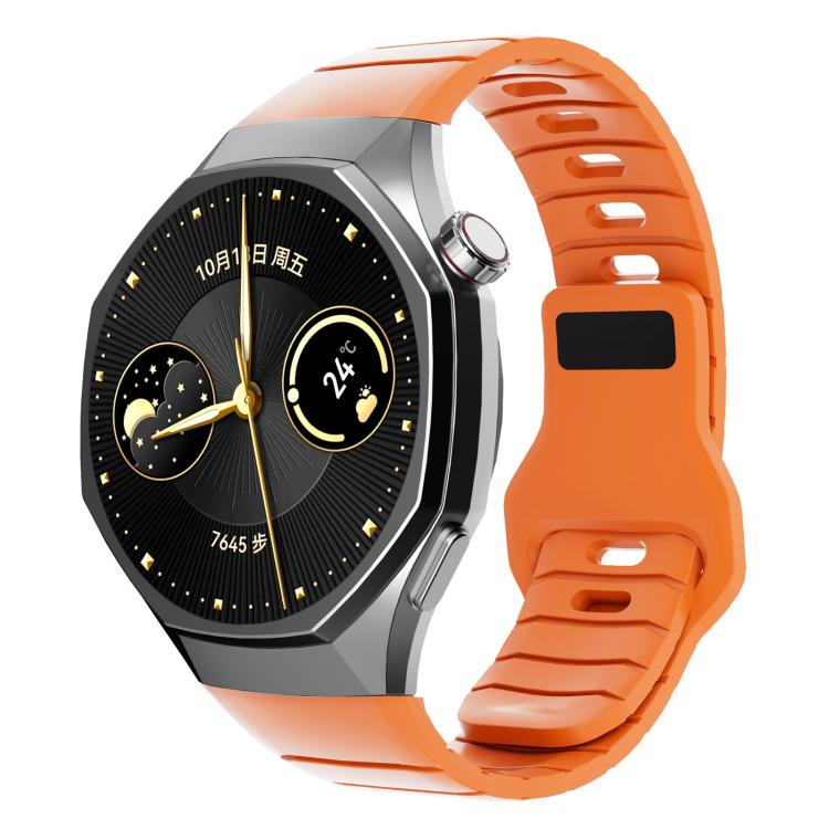 Cinturino per orologio in silicone con fibbia inversa in stile armatura e connettore dedicato., For Huawei Watch GT 6 Pro, For Huawei Watch 5 42mm