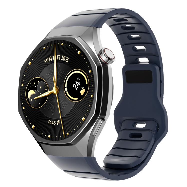 Cinturino per orologio in silicone con fibbia inversa in stile armatura e connettore dedicato., For Huawei Watch GT 6 Pro, For Huawei Watch 5 42mm