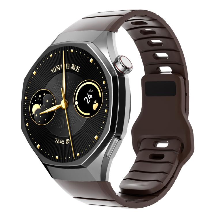 Cinturino per orologio in silicone con fibbia inversa in stile armatura e connettore dedicato., For Huawei Watch GT 6 Pro, For Huawei Watch 5 42mm