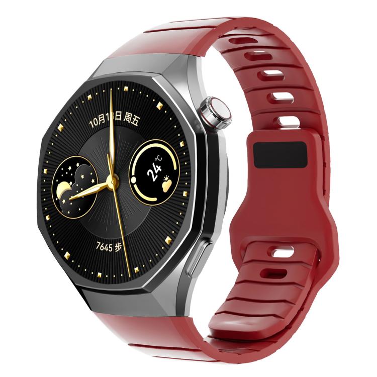 Cinturino per orologio in silicone con fibbia inversa in stile armatura e connettore dedicato., For Huawei Watch GT 6 Pro, For Huawei Watch 5 42mm