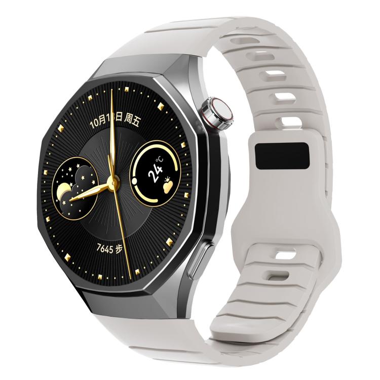Cinturino per orologio in silicone con fibbia inversa in stile armatura e connettore dedicato., For Huawei Watch GT 6 Pro, For Huawei Watch 5 42mm