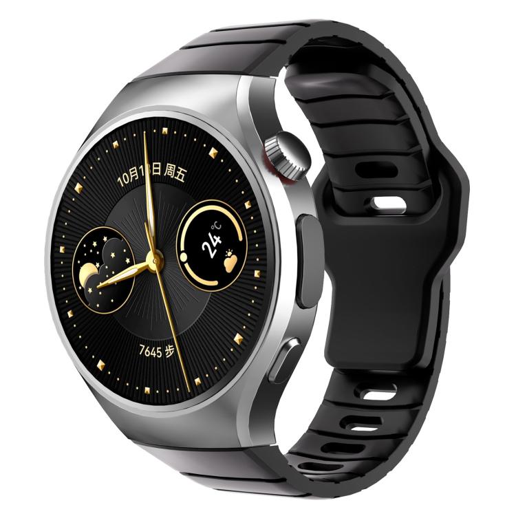 Cinturino in silicone con fibbia inversa per Huawei Watch 5 46mm