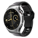 Cinturino per orologio in silicone con fibbia inversa in stile armatura e connettore dedicato., For Huawei Watch 5 46mm, For Huawei Watch 4 Pro