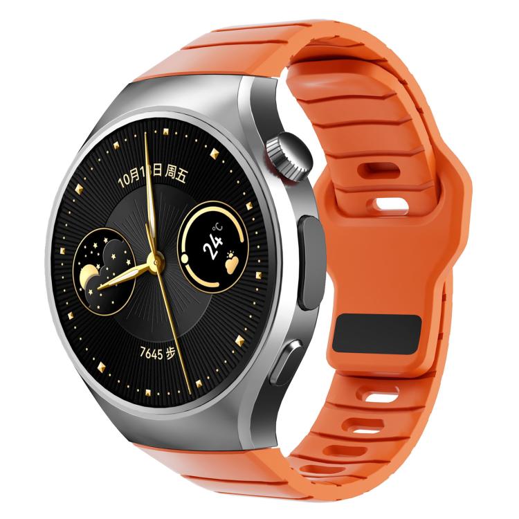 Cinturino per orologio in silicone con fibbia inversa in stile armatura e connettore dedicato., For Huawei Watch 5 46mm, For Huawei Watch 4 Pro