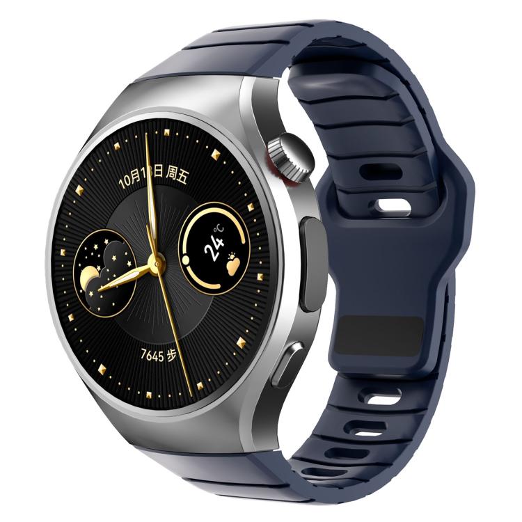 Cinturino per orologio in silicone con fibbia inversa in stile armatura e connettore dedicato., For Huawei Watch 5 46mm, For Huawei Watch 4 Pro