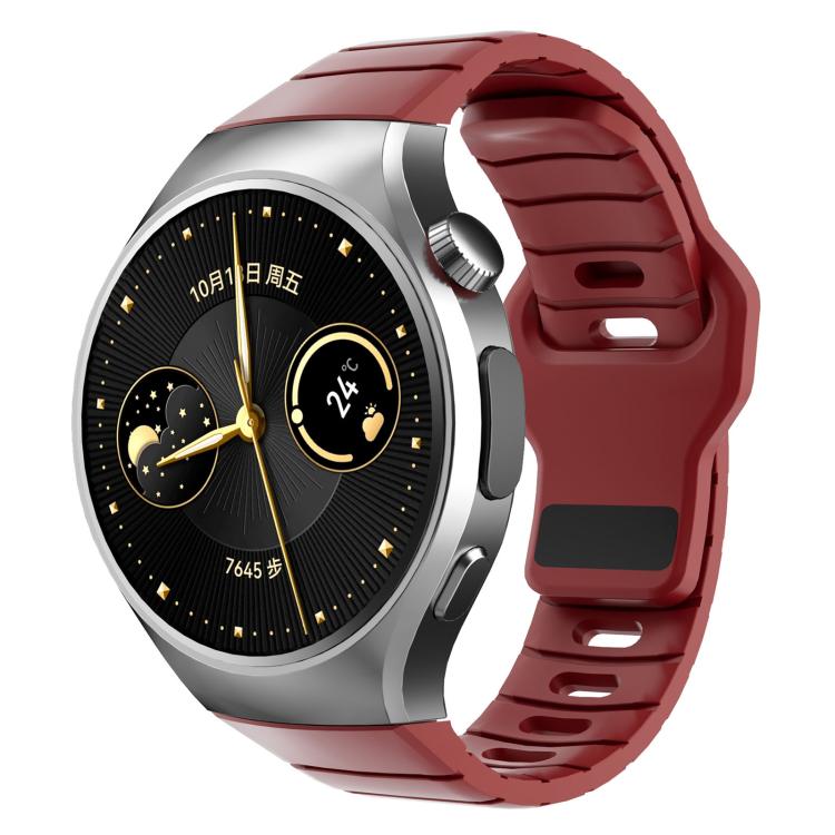 Cinturino per orologio in silicone con fibbia inversa in stile armatura e connettore dedicato., For Huawei Watch 5 46mm, For Huawei Watch 4 Pro