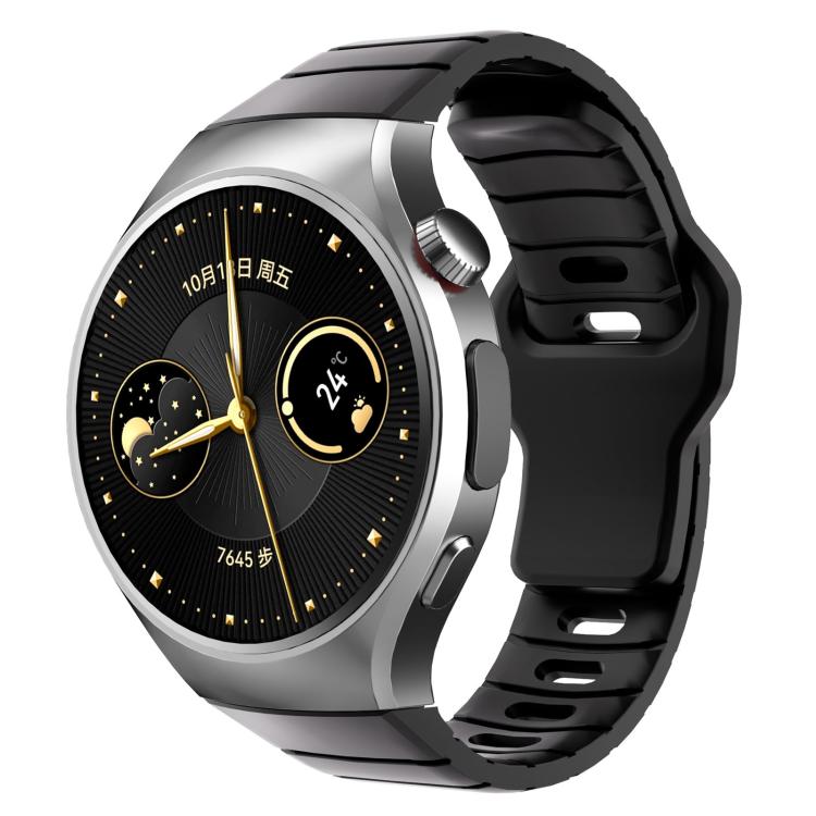 Cinturino per orologio in silicone con fibbia inversa in stile armatura e connettore dedicato., For Huawei Watch GT 6 Pro, For Huawei Watch 5 42mm