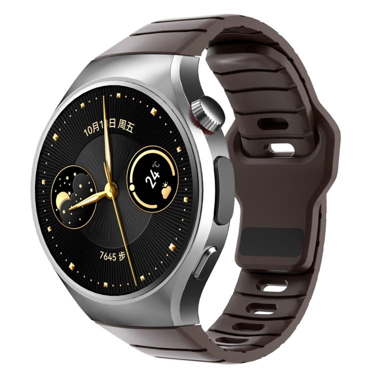 Cinturino per orologio in silicone con fibbia inversa in stile armatura e connettore dedicato., For Huawei Watch GT 6 Pro, For Huawei Watch 5 42mm