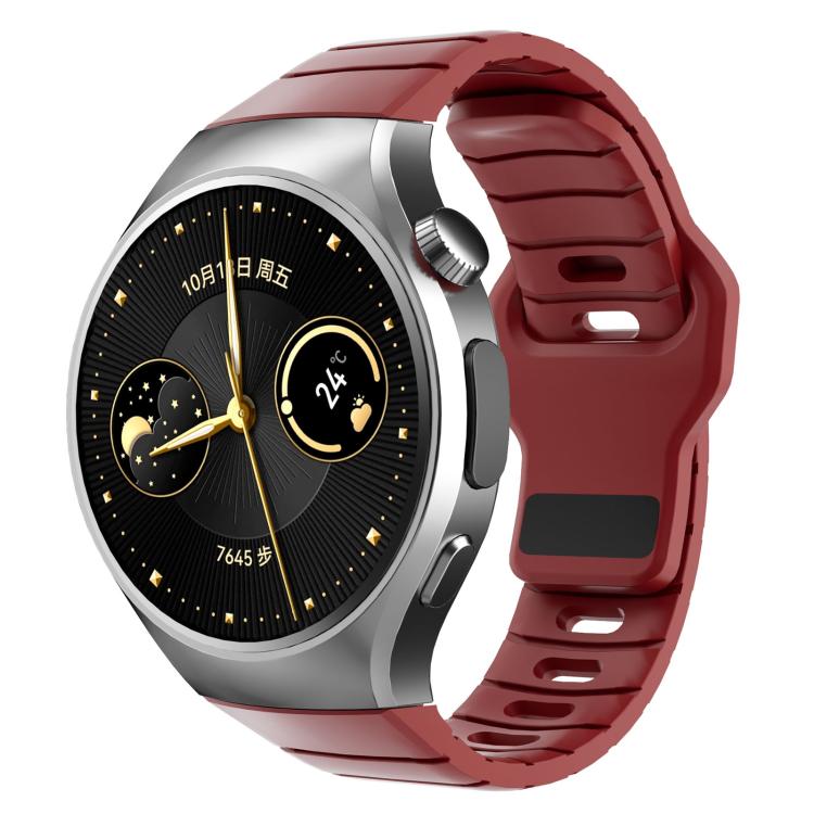 Cinturino per orologio in silicone con fibbia inversa in stile armatura e connettore dedicato., For Huawei Watch GT 6 Pro, For Huawei Watch 5 42mm