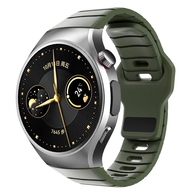 Cinturino per orologio in silicone con fibbia inversa in stile armatura e connettore dedicato., For Huawei Watch GT 6 Pro, For Huawei Watch 5 42mm