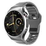 Cinturino per orologio in silicone con fibbia inversa in stile armatura e connettore dedicato., For Huawei Watch GT 6 Pro, For Huawei Watch 5 42mm