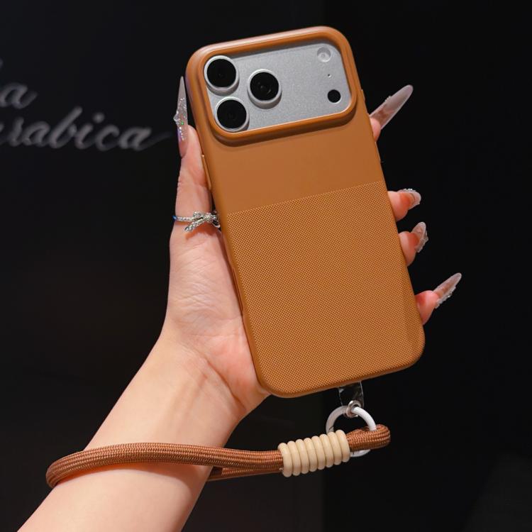 Custodia per telefono in TPU con texture a pois imitazione e cinturino., For iPhone 17 Pro Max, For iPhone 17 Pro, For iPhone 17, For iPhone Air