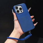 Custodia per telefono in TPU con texture a pois imitazione e cinturino., For iPhone 16 Pro Max, For iPhone 16 Pro, For iPhone 16 Plus, For iPhone 16