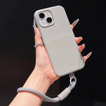 Custodia per telefono in TPU con texture a pois imitazione e cinturino., For iPhone 14 Plus, For iPhone 14, For iPhone 14 Pro, For iPhone 14 Pro Max