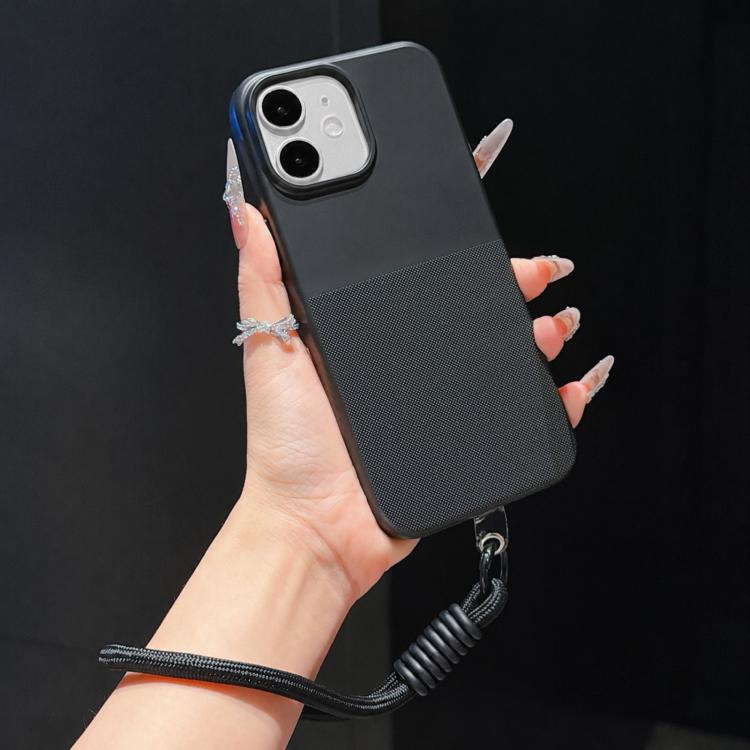 Custodia per telefono in TPU con texture a pois imitazione e cinturino., For iPhone 12 Pro Max, For iPhone 12 Pro, For iPhone 11 Pro Max, For iPhone 11