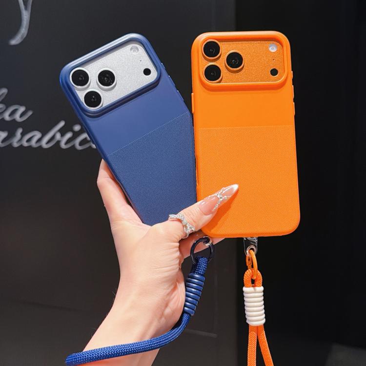 Custodia per telefono in TPU con texture a pois imitazione e cinturino., For iPhone 16 Pro Max, For iPhone 16 Pro, For iPhone 16 Plus, For iPhone 16