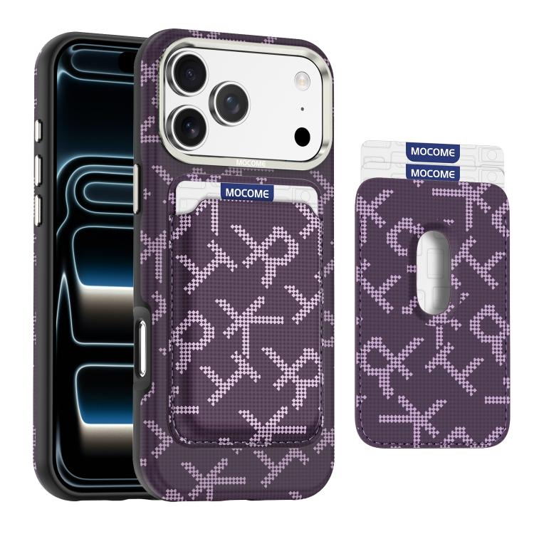 MOCOME - Portafoglio con texture in tessuto aramidico e custodia magnetica per telefono, For iPhone 17 Pro Max