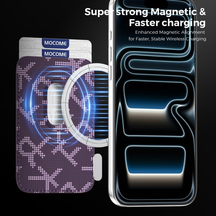 MOCOME - Portafoglio con texture in tessuto aramidico e custodia magnetica per telefono, For iPhone 17 Pro Max