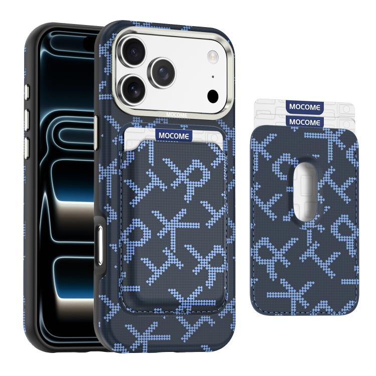 MOCOME - Portafoglio con texture in tessuto aramidico e custodia magnetica per telefono, For iPhone 17 Pro Max