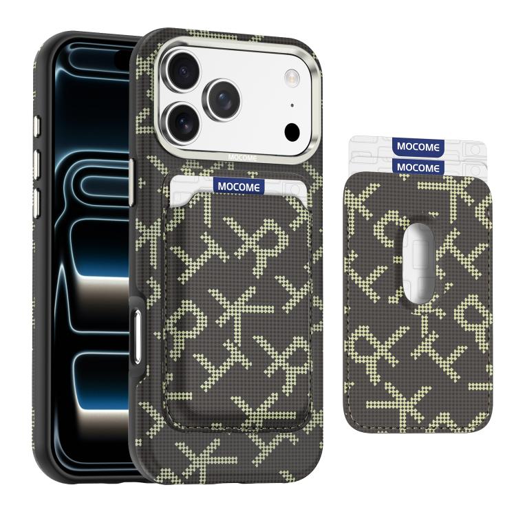 MOCOME - Portafoglio con texture in tessuto aramidico e custodia magnetica per telefono, For iPhone 17 Pro Max