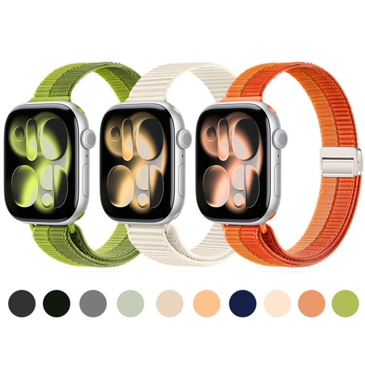 Cinturino per orologio sottile in nylon con doppia chiusura magnetica., For Apple Watch 42mm / 41mm / 40mm / 38mm