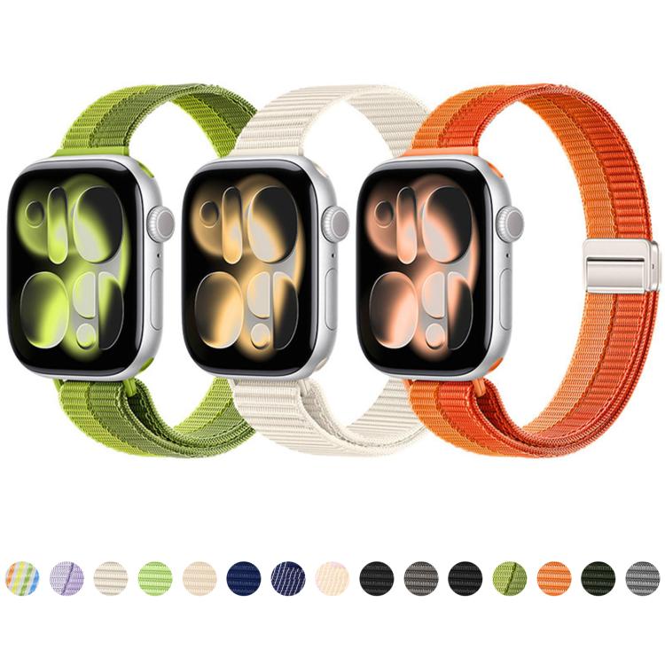 Cinturino nylon sottile con doppia chiusura magnetica per Apple W