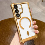 Custodia magnetica per telefono in acrilico opaco galvanizzato, For Galaxy S25 5G, For Galaxy S25+ 5G, For Galaxy S25 Ultra 5G