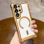 Custodia magnetica per telefono in acrilico opaco galvanizzato, For Galaxy S24 FE 5G, For Galaxy S24 Ultra 5G, For Galaxy S24+ 5G