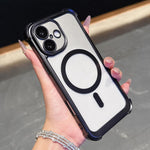Custodia magnetica in acrilico opaco per iPhone 16 Plus