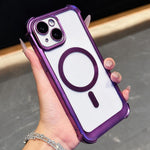 Custodia magnetica per telefono in acrilico opaco galvanizzato, For iPhone 14 Plus, For iPhone 14, For iPhone 14 Pro