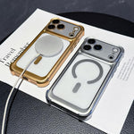 Custodia magnetica per telefono in acrilico opaco galvanizzato, For iPhone 14 Plus, For iPhone 14, For iPhone 14 Pro