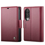 Custodia per telefono in pelle CaseMe 023 con fibbia a farfalla, texture litchi, protezione RFID e antifurto., For Galaxy Z Fold8 5G, For Galaxy Z Fold8 Ultra 5G