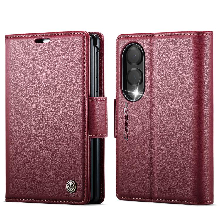 Custodia per telefono in pelle CaseMe 023 con fibbia a farfalla, texture litchi, protezione RFID e antifurto., For Galaxy Z Fold8 5G, For Galaxy Z Fold8 Ultra 5G