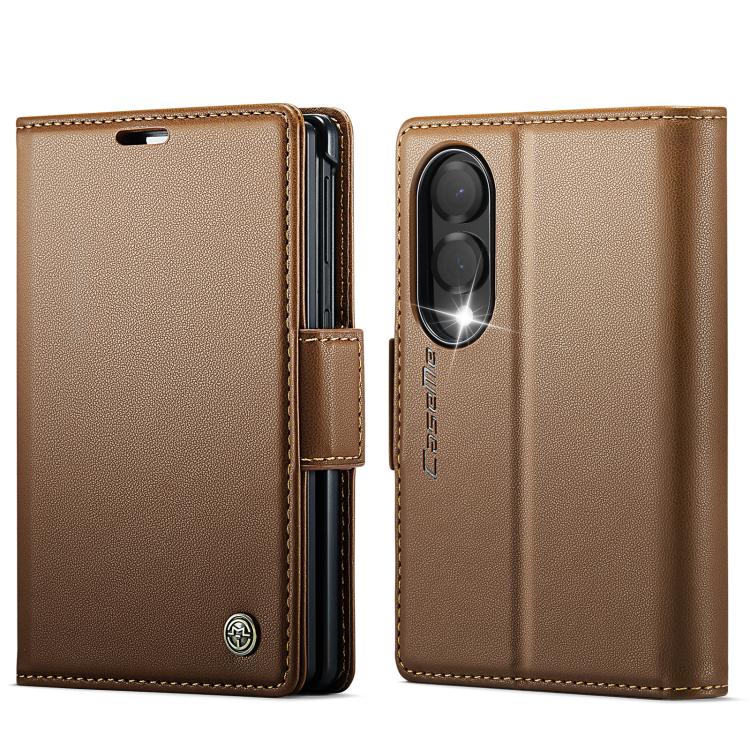 Custodia per telefono in pelle CaseMe 023 con fibbia a farfalla, texture litchi, protezione RFID e antifurto., For Galaxy Z Fold8 5G, For Galaxy Z Fold8 Ultra 5G