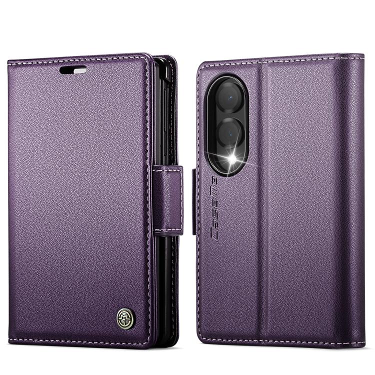 Custodia per telefono in pelle CaseMe 023 con fibbia a farfalla, texture litchi, protezione RFID e antifurto., For Galaxy Z Fold8 5G, For Galaxy Z Fold8 Ultra 5G