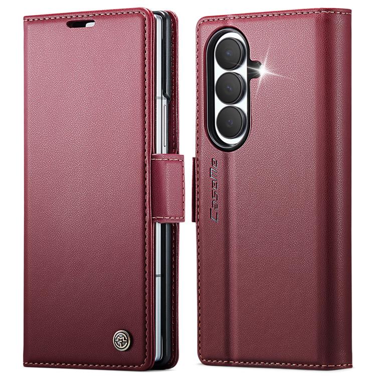 Custodia per telefono in pelle CaseMe 023 con fibbia a farfalla, texture litchi, protezione RFID e antifurto., For Galaxy Z Fold8 5G, For Galaxy Z Fold8 Ultra 5G